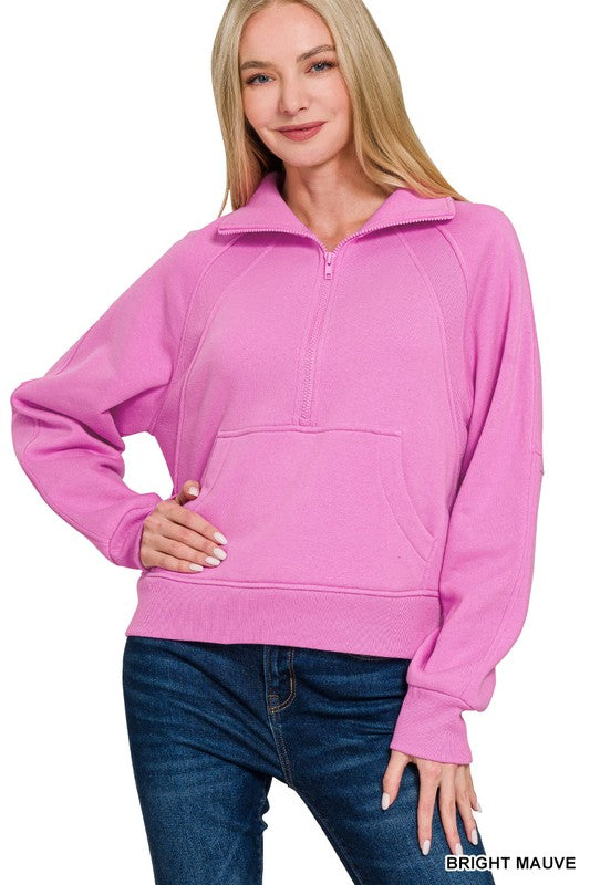 Fleece Half Zip Sweatshirt