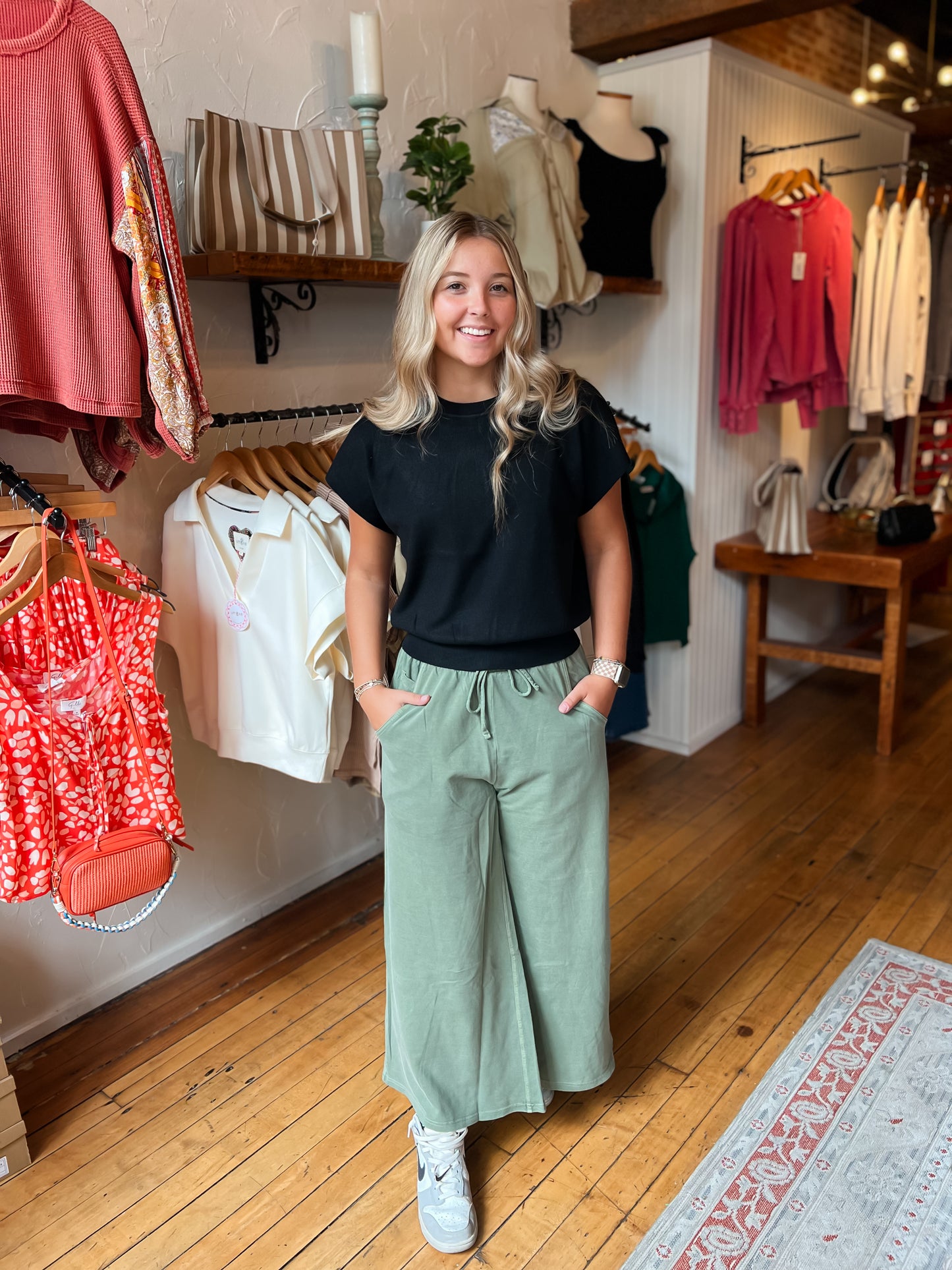 French Terry Wide Leg Pants