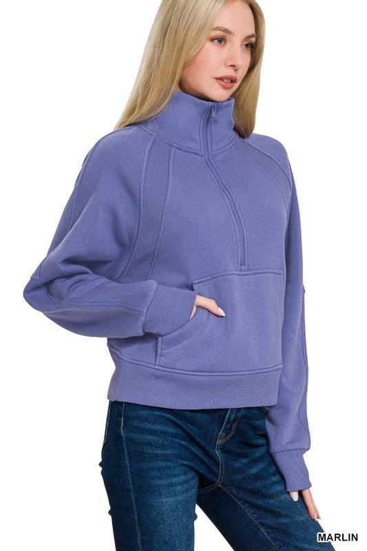 Fleece Half Zip Sweatshirt