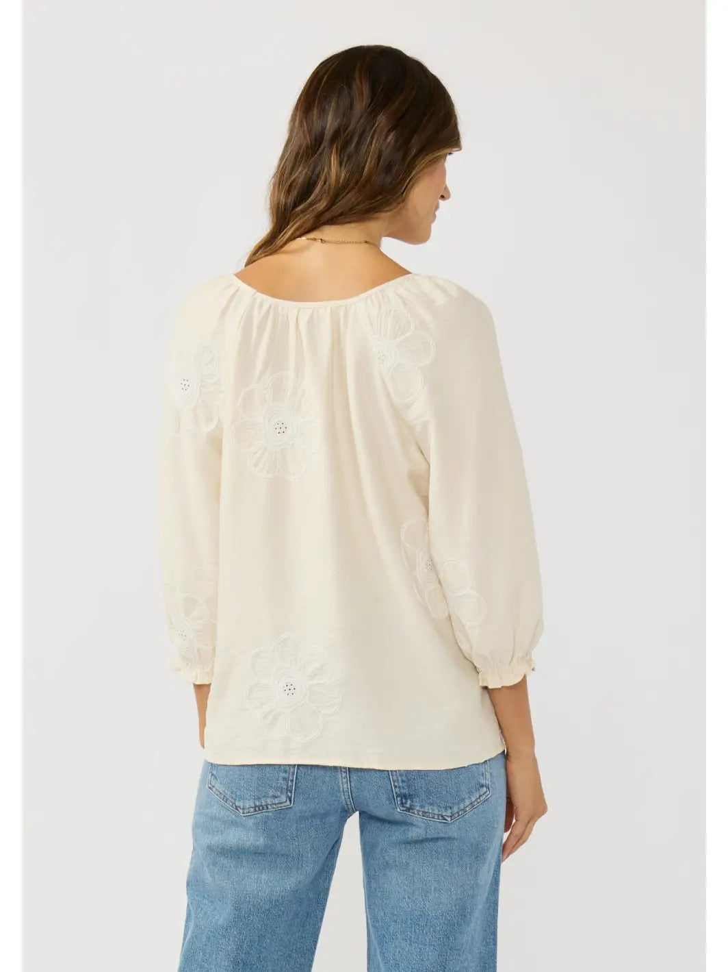 Floral Rayon V Neck Blouse