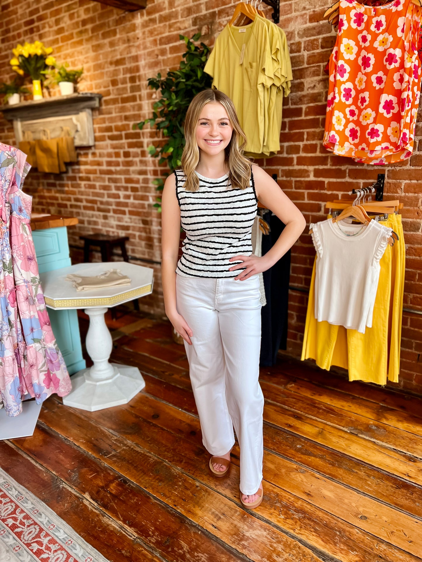 Textured Stripe Tank