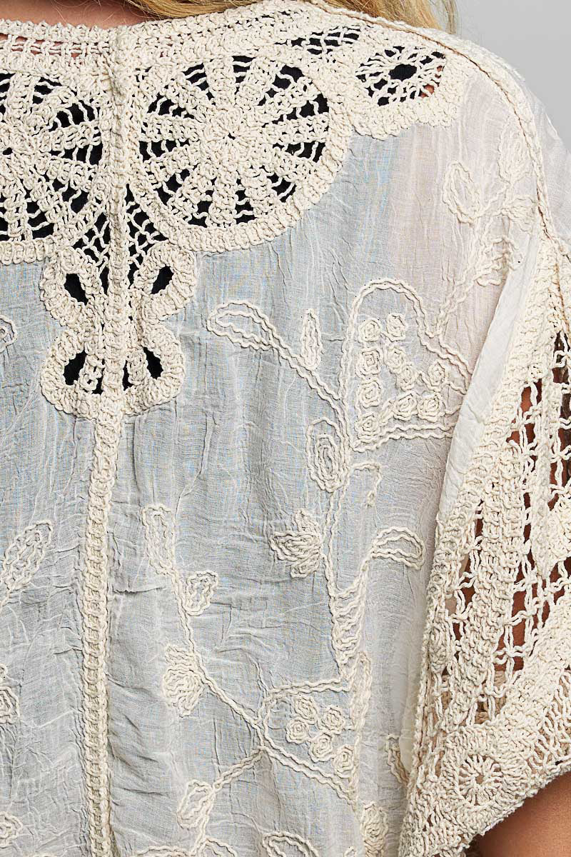 POL Crochet Top with Embroidery