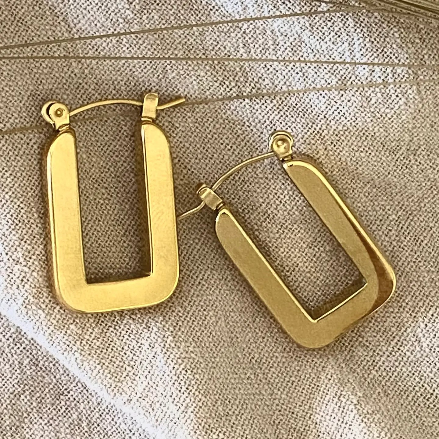 Gold Rectangle Hoops
