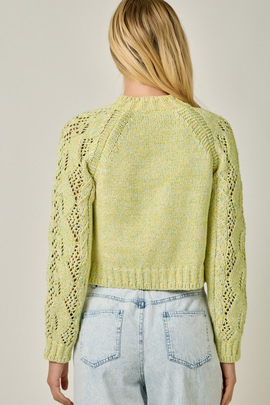 Cable Yellow Multi Cardigan