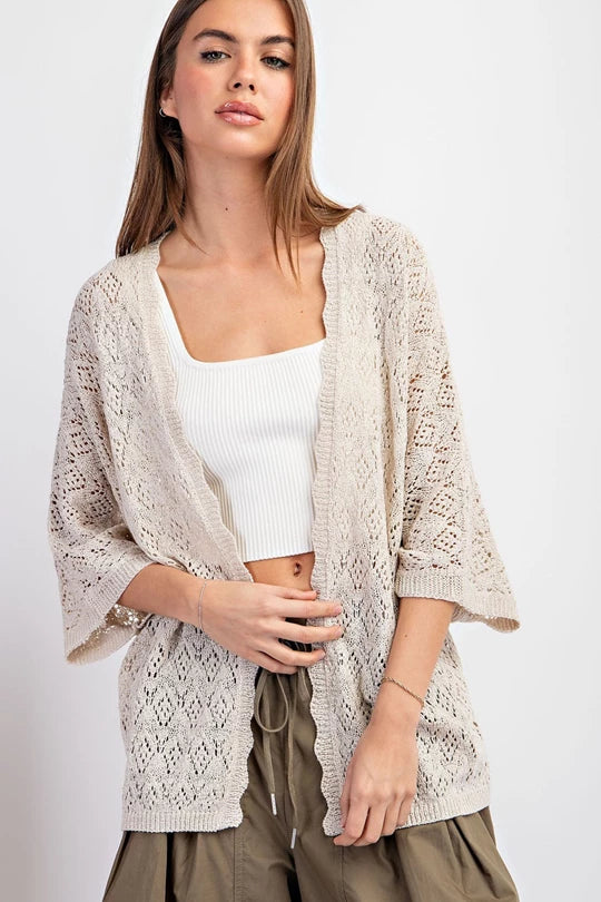 Crochet Oatmeal Cardigan