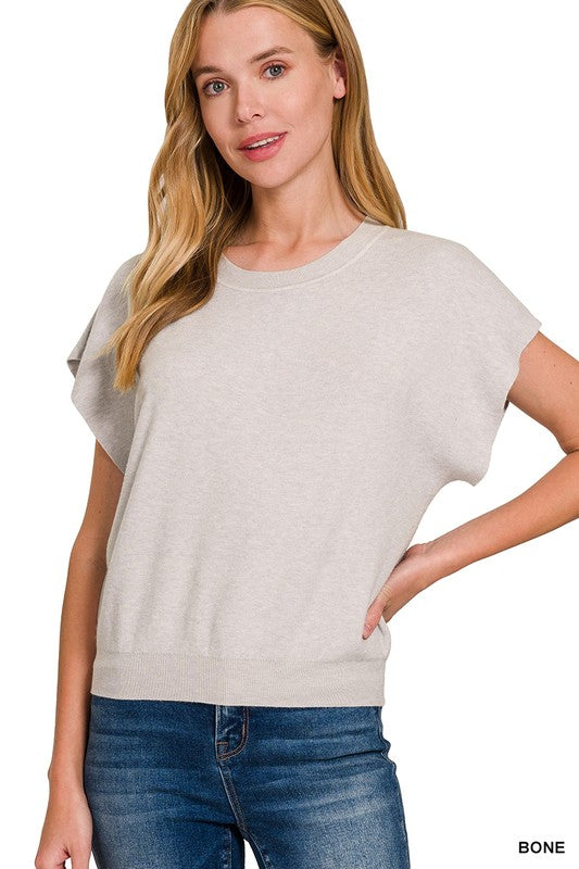 Dolman Short Sleeve Butter Soft Sweater