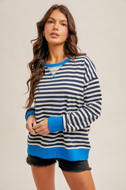 Navy Stripe Sweatshirt