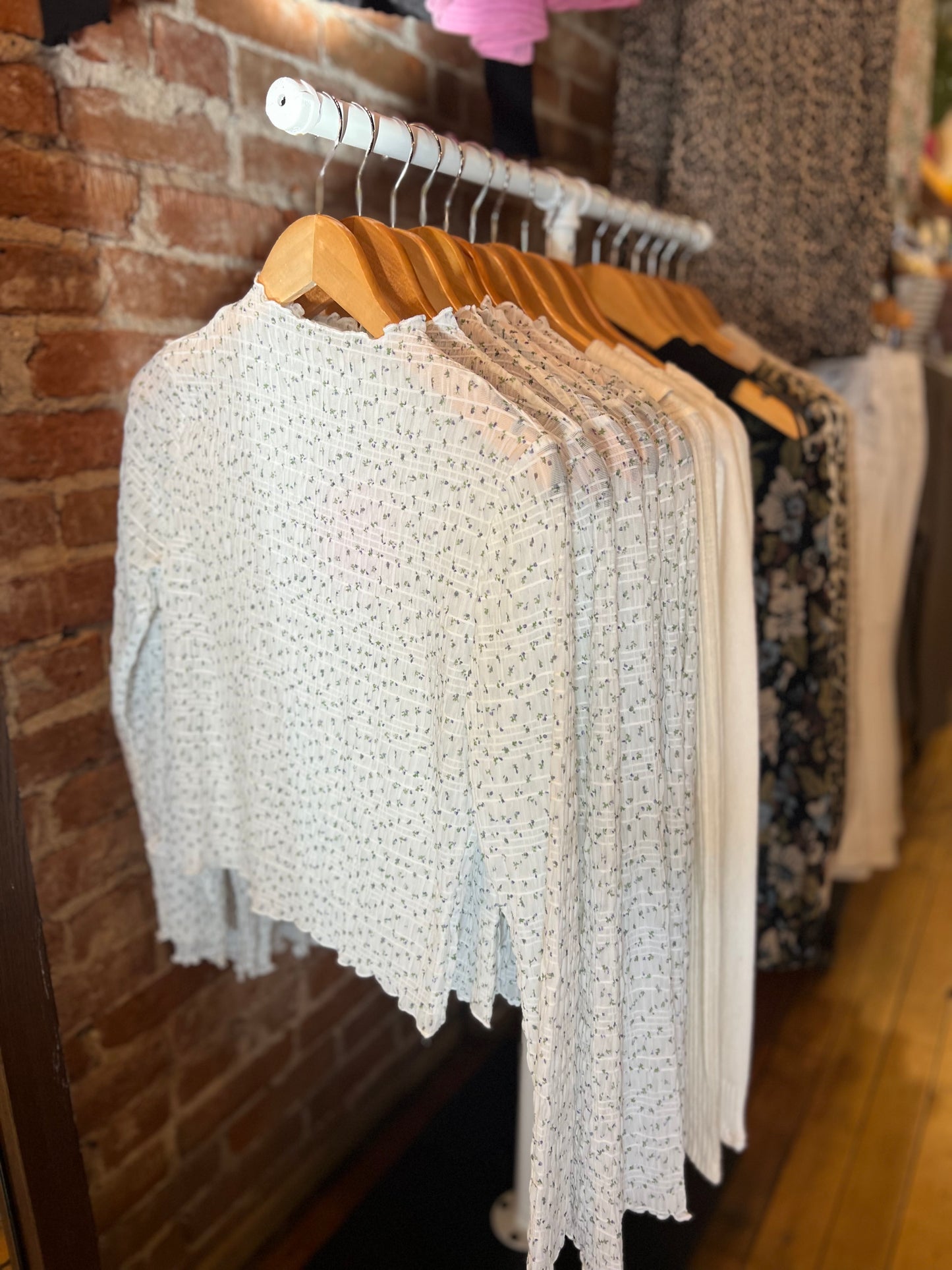 White Floral Sheer Top