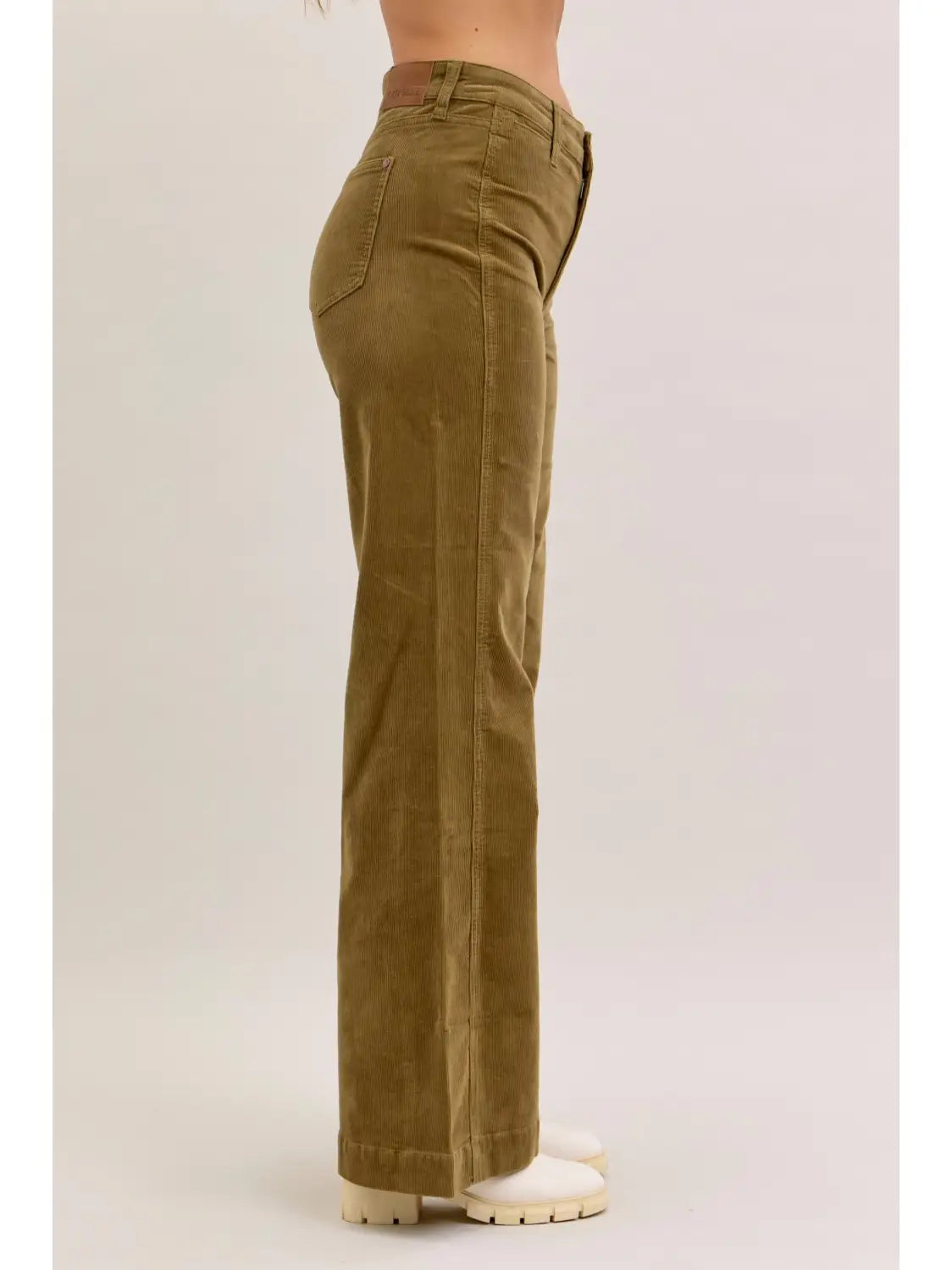 Judy Blue Olive Corduroy Wide Leg Pants