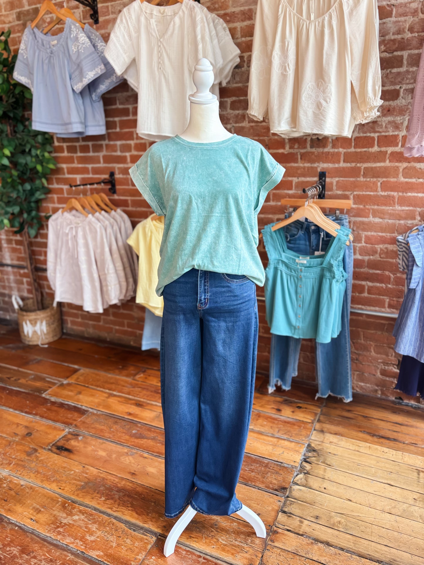 Cuffed Mineral Wash Short Sleeve Tee