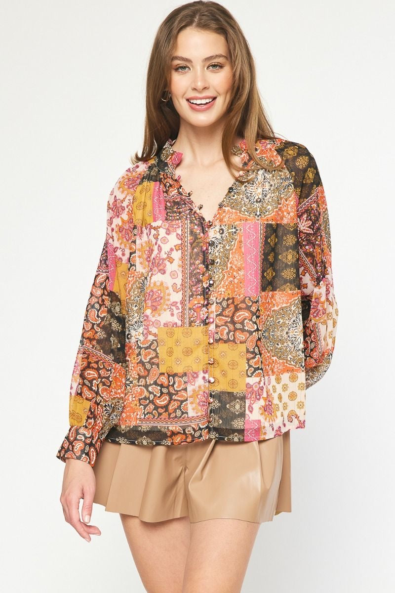 Rust Boho Top