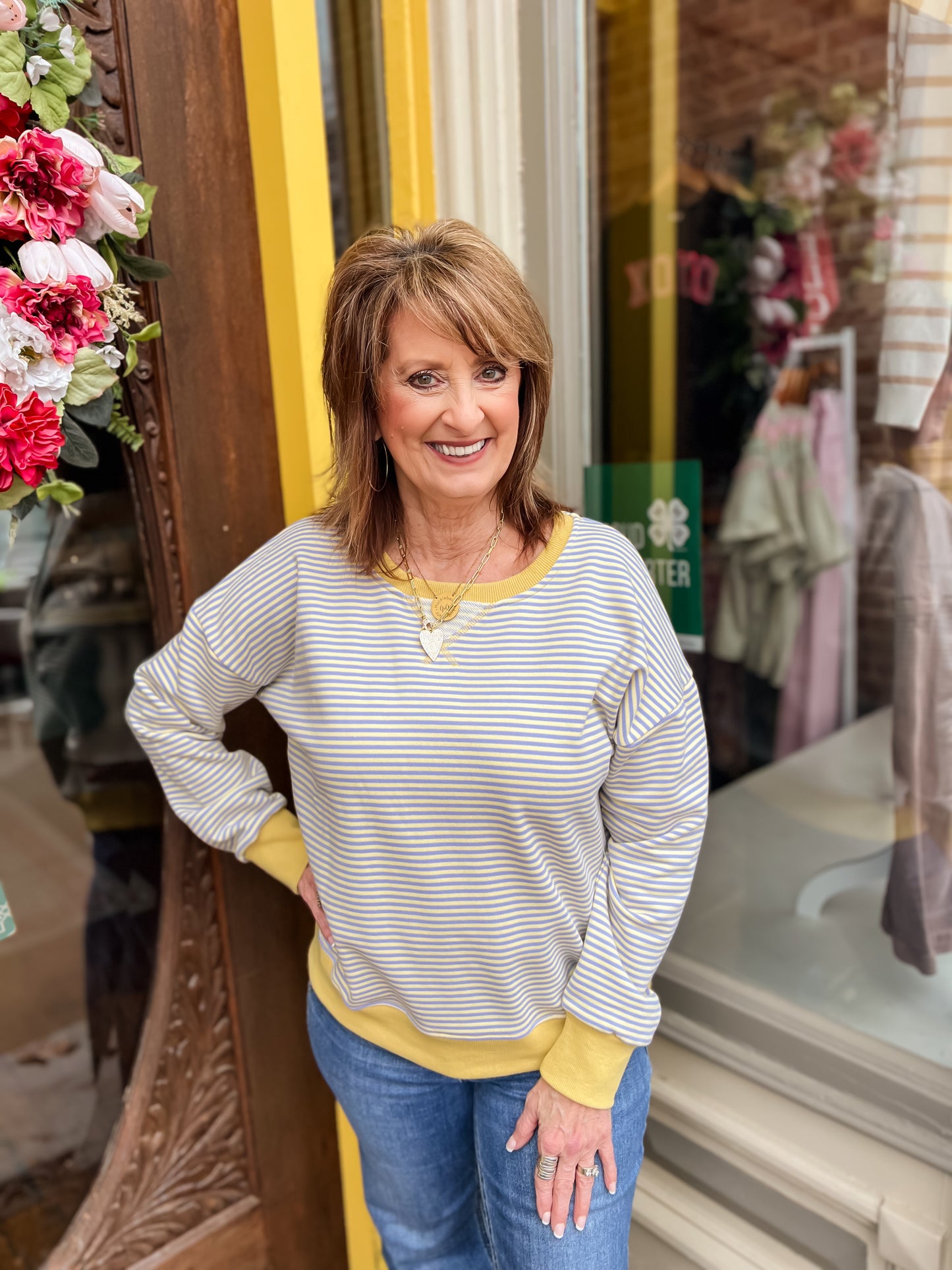 Lemon/Periwinkle French Terry Sweatshirt