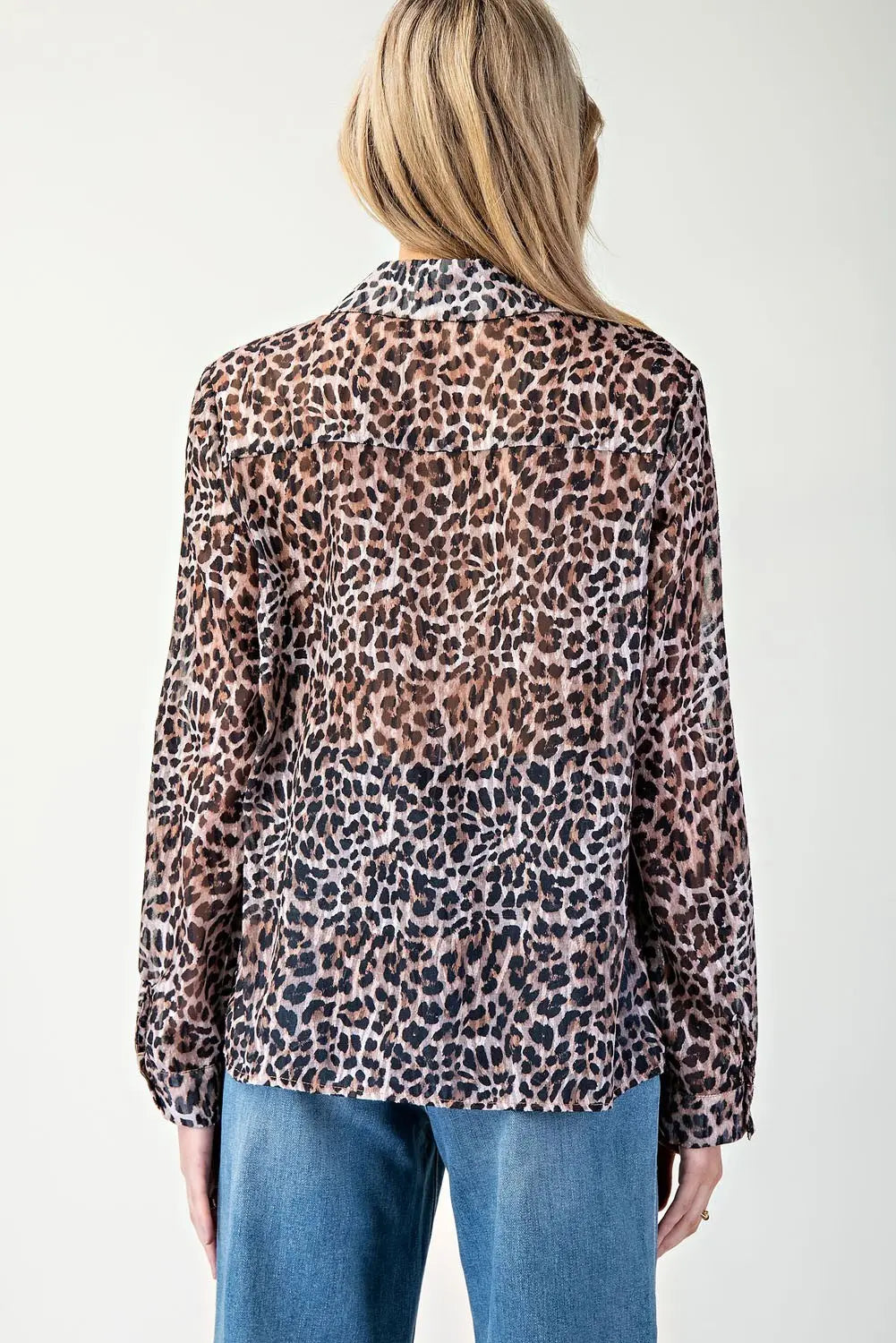Leopard Button Up Top