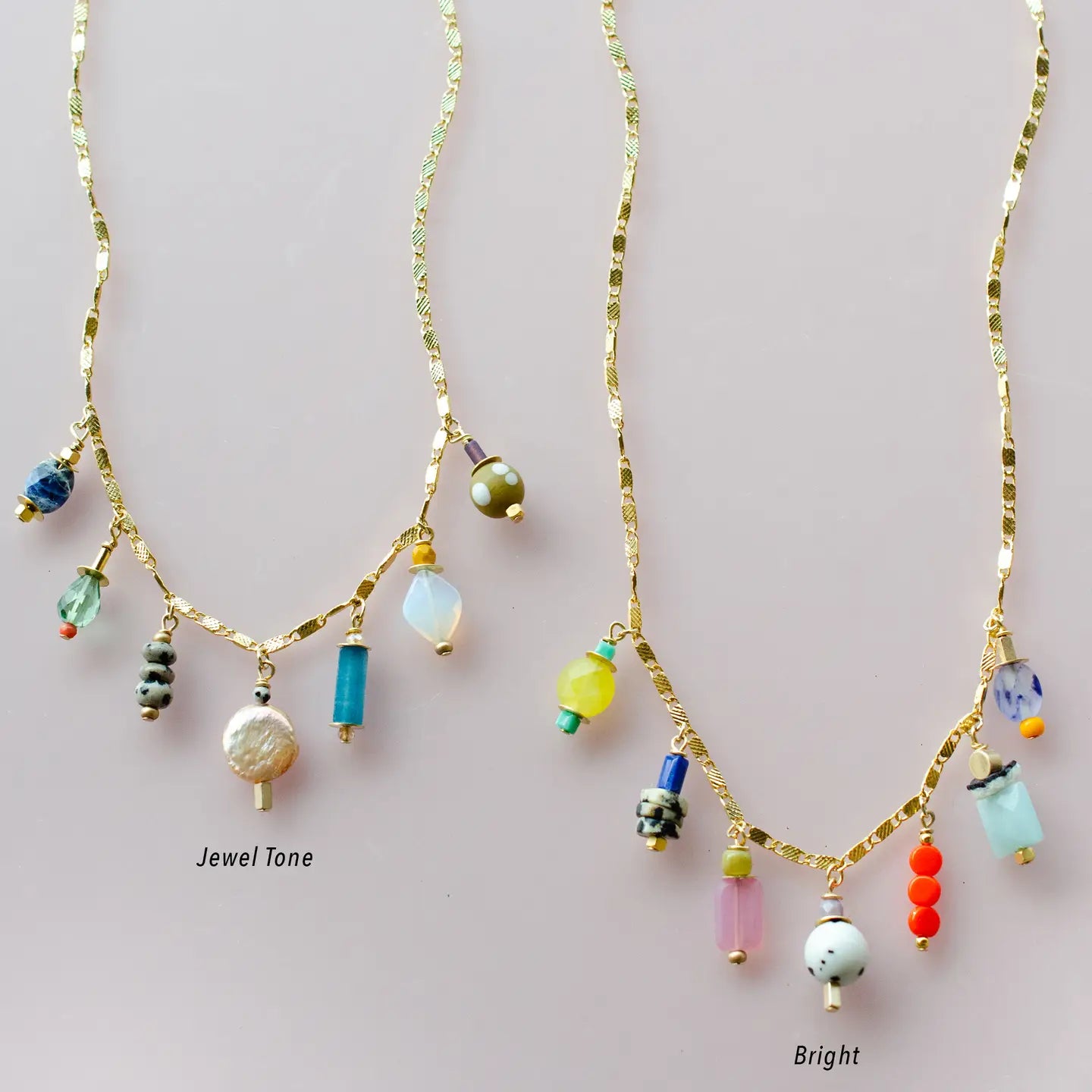 Colorful Beaded Charm Necklace