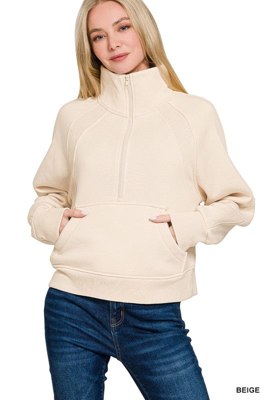 Fleece Half Zip Sweatshirt