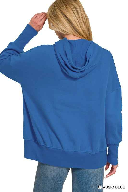 Button Down Hoodie Longer Length