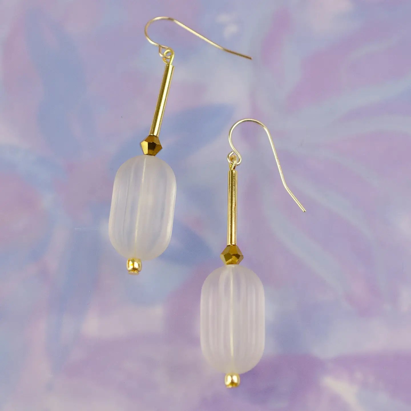 Lucite Fluted Earrings