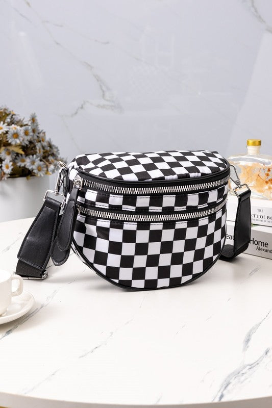 Double Zip Crescent Sling Bag