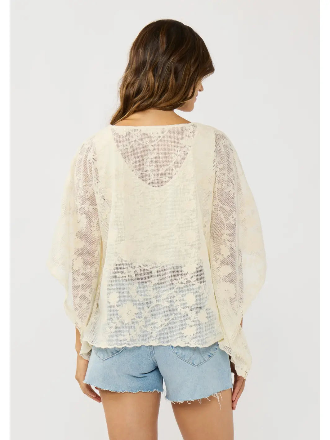 Embroidered Tie Front Coverup