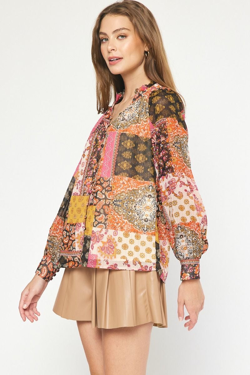 Rust Boho Top
