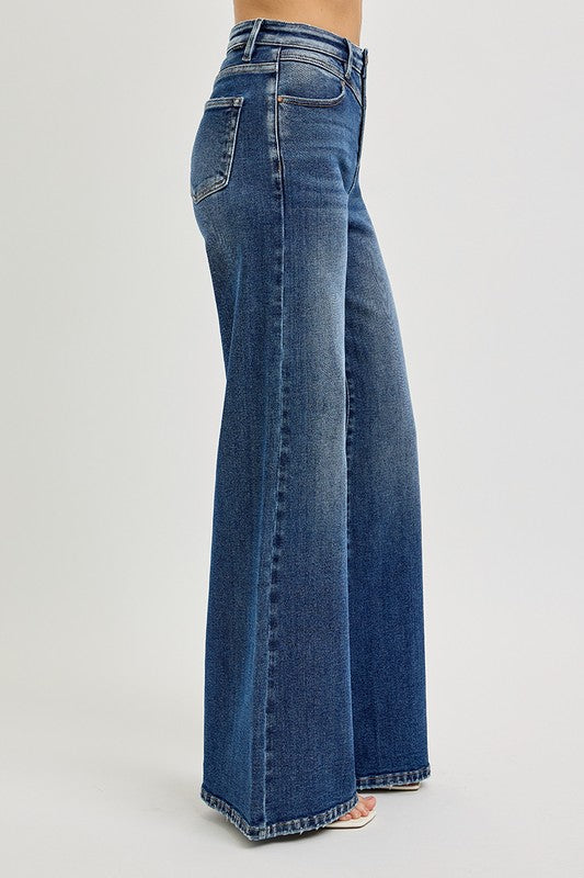 Wide Leg Yoke Jeans