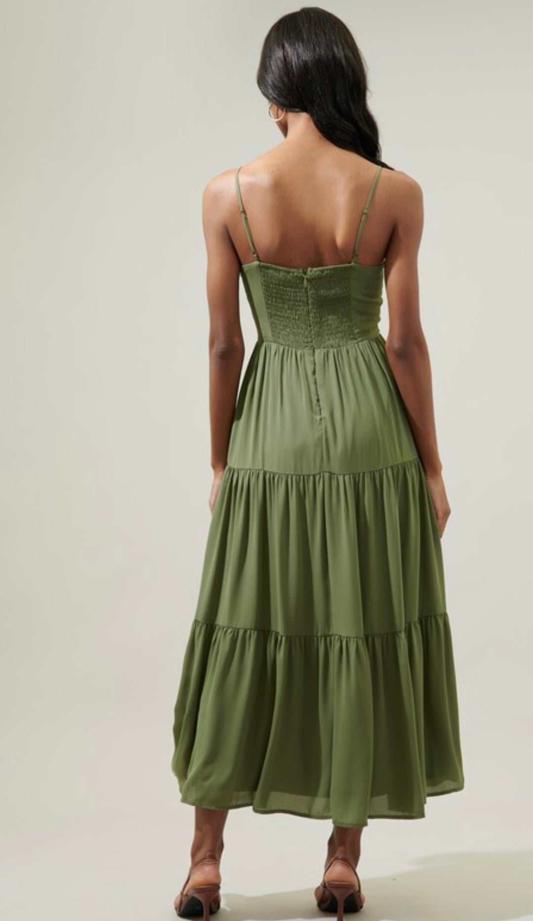 Olive Tie Front Dress