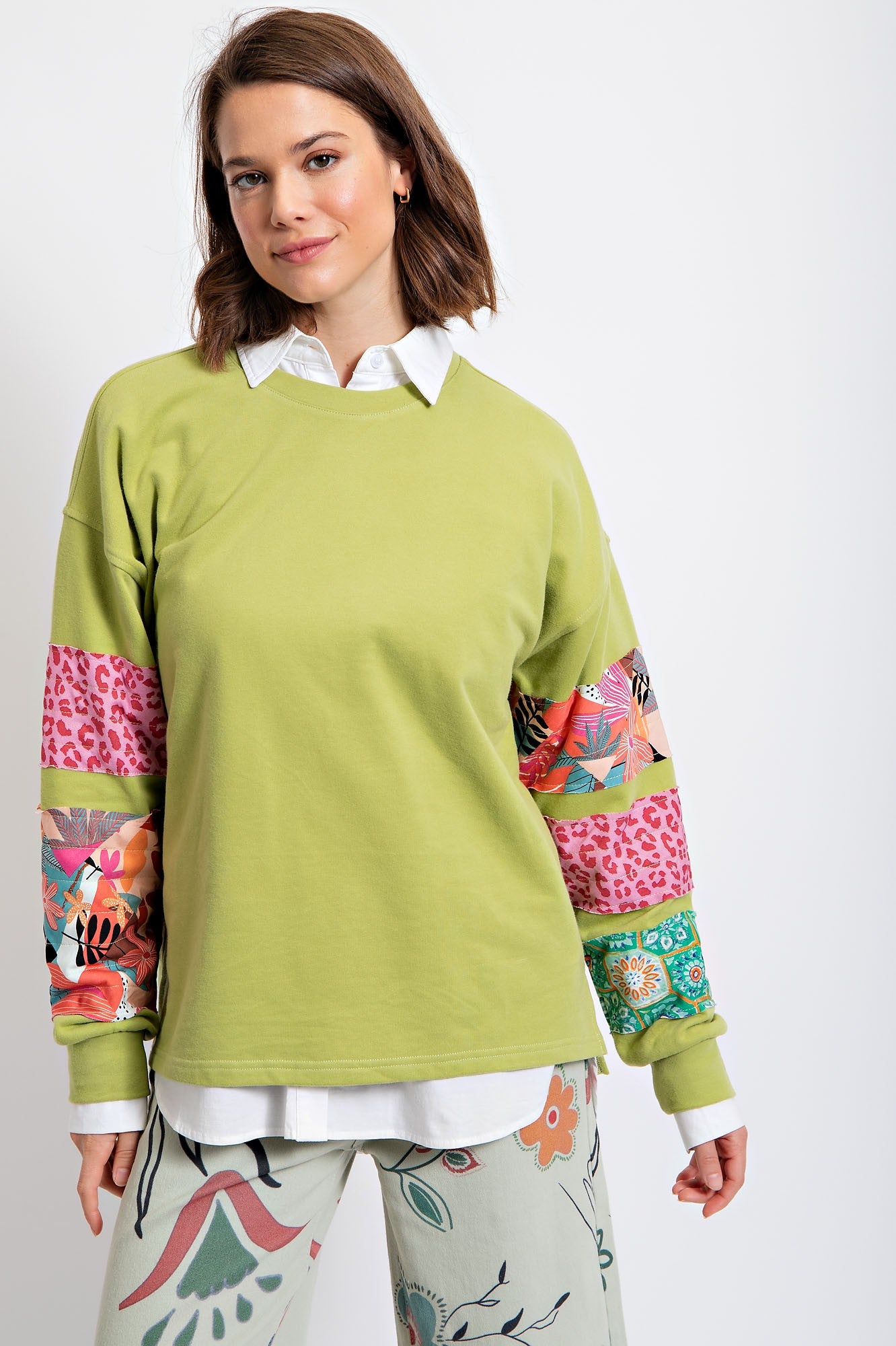 French Terry Green Plus Top
