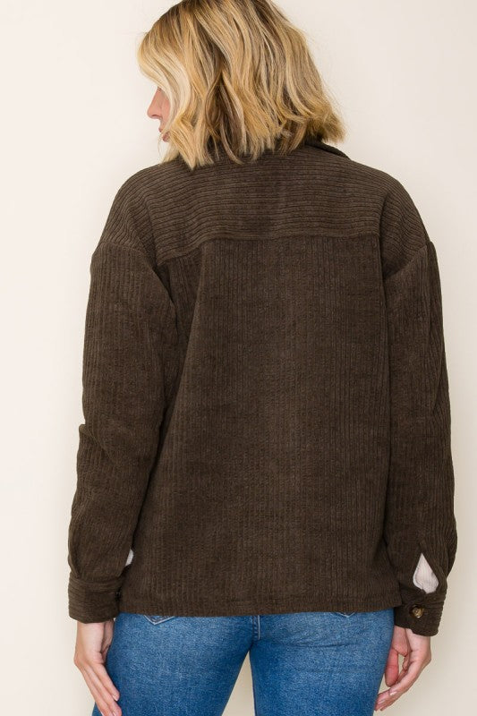 Corduroy Jacket, Fur Lined