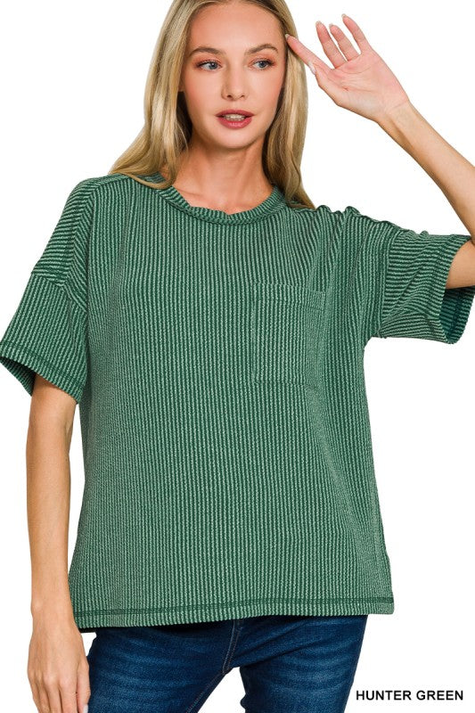 Raised Ribbed Short Sleeve