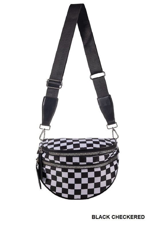 Double Zip Crescent Sling Bag