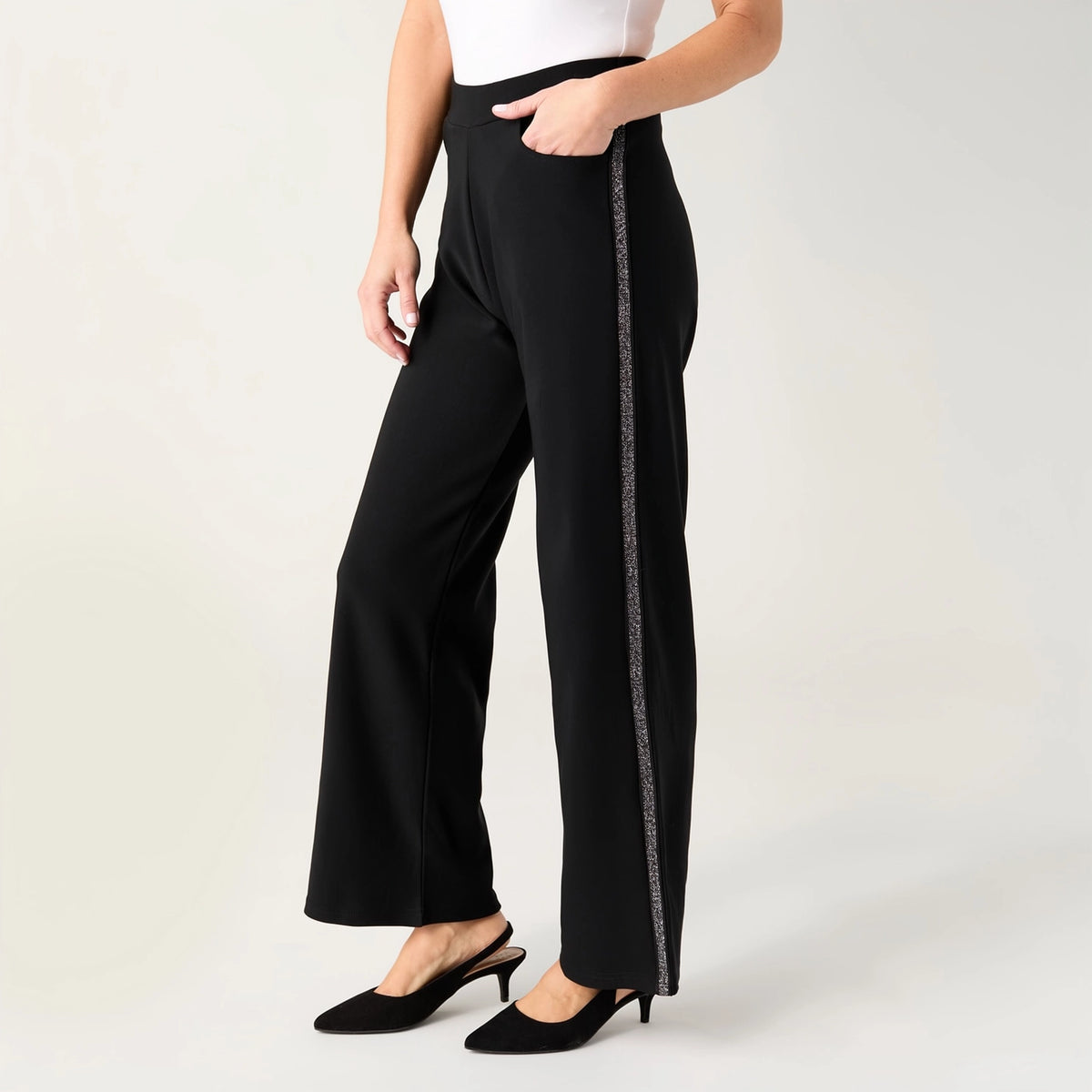 Black Wide Leg Knit Pants