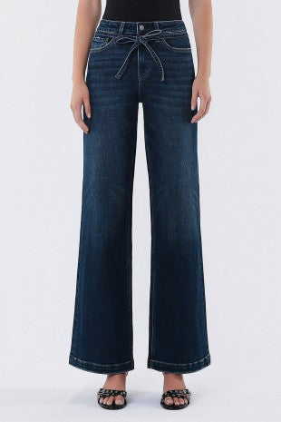 Vervet High Rise Tie Dark Wash