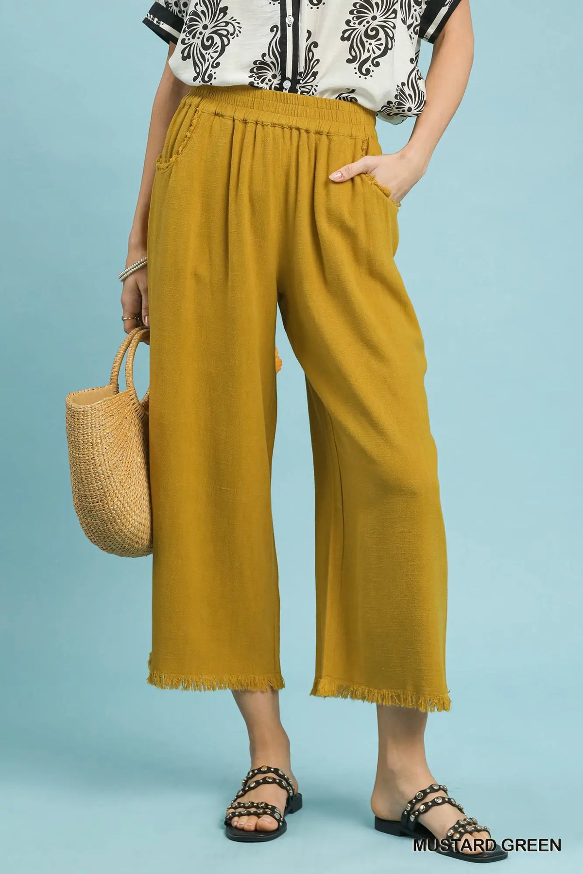 Flowy Cotton/Linen Fringe Pants