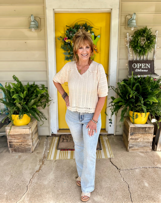 Crochet top beige