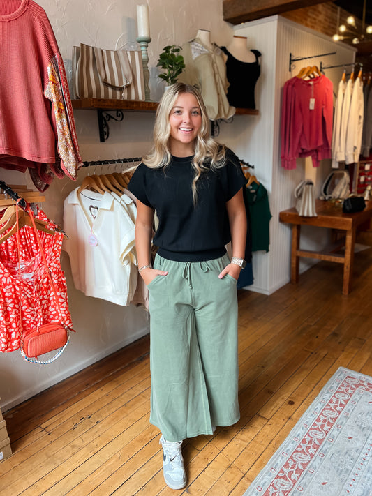 French Terry Wide Leg Pants