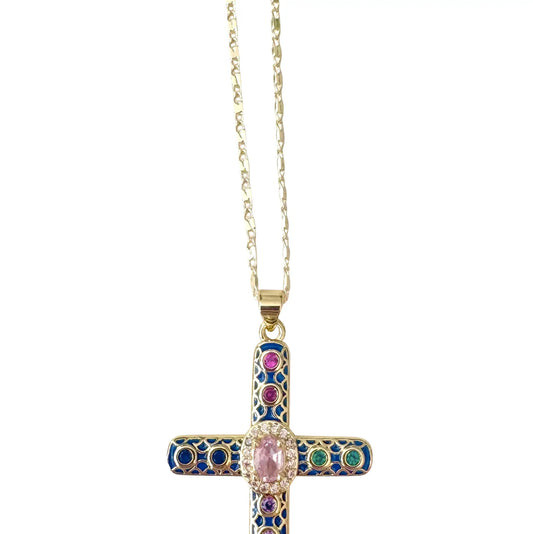 Cross Cz Stone Necklace