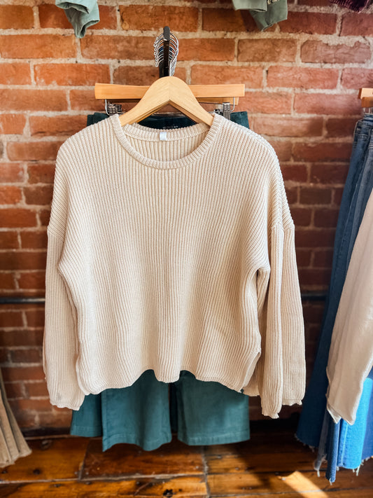 Ribbed Drop Shoulder Sweater