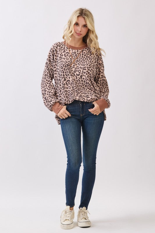 Leopard Ribbed Top
