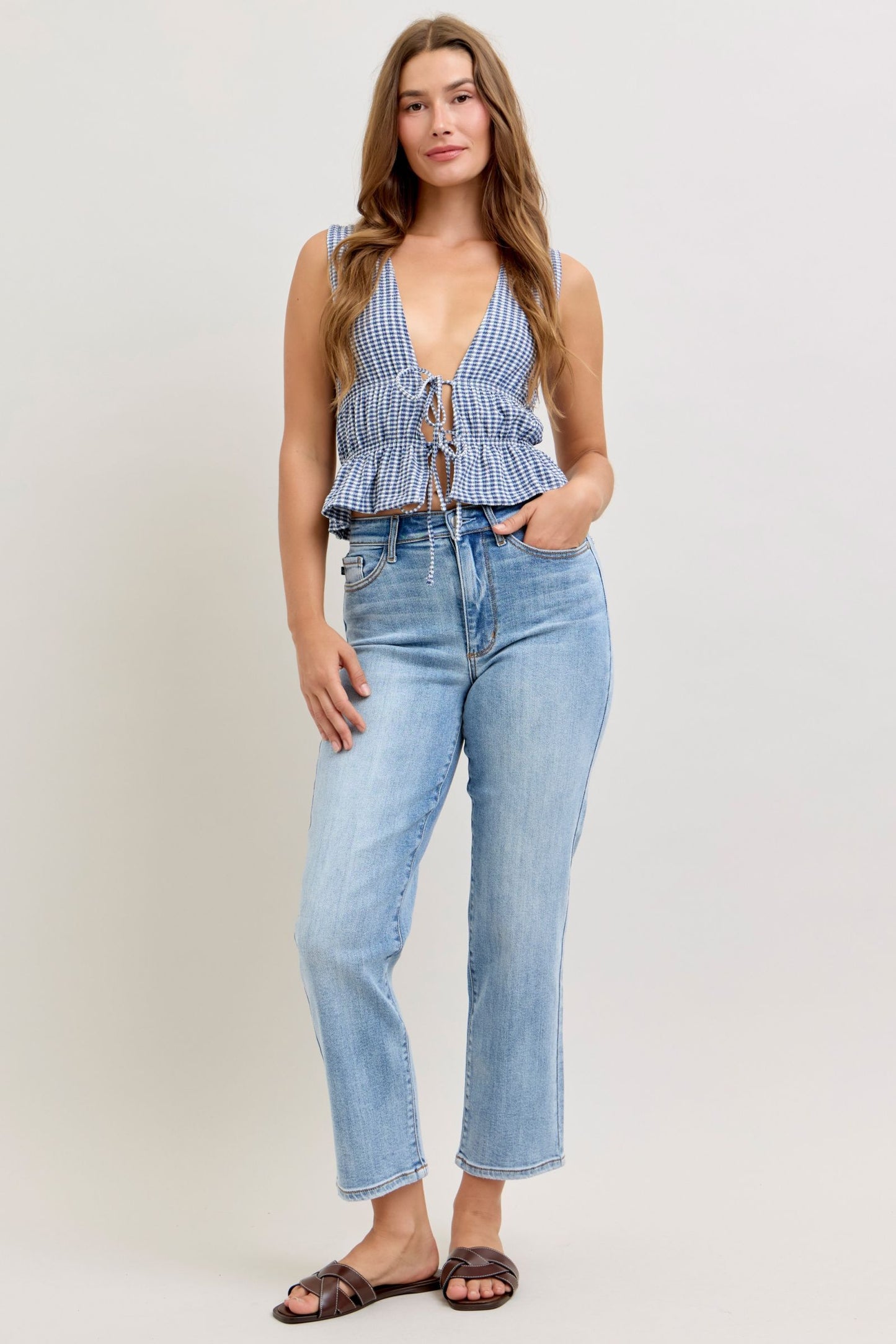 Judy Blue High Rise 28Inch Inseam Ankle Jeans