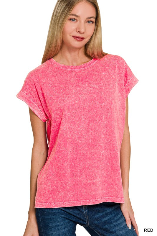 Cuffed Mineral Wash Short Sleeve Tee