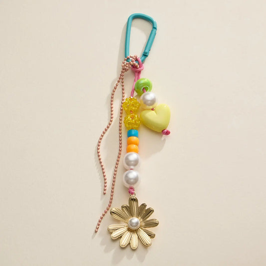 Floral Beaded Bag Charm