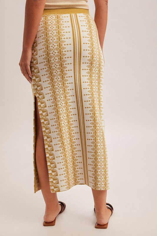 Matcha/Cream Knit Skirt