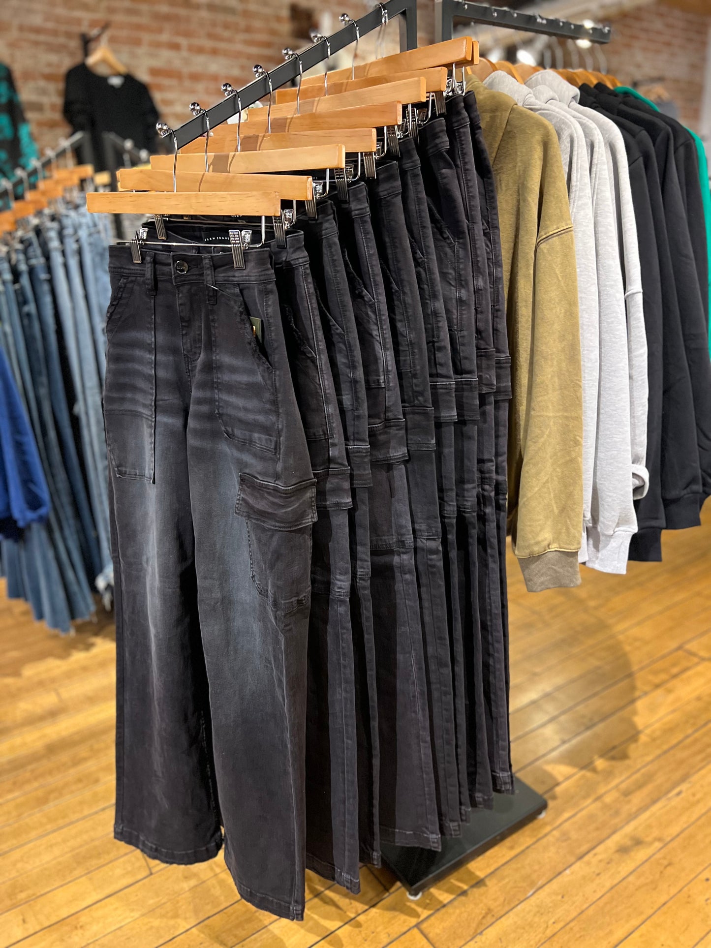 Black High Cargo Jeans