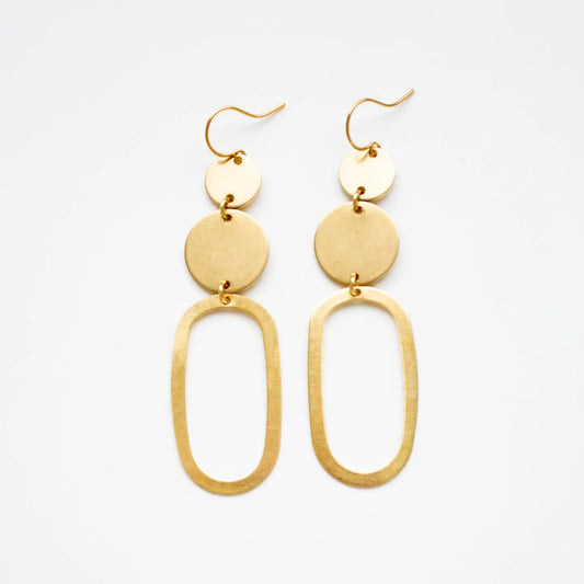 Long Oval Brass Hoops