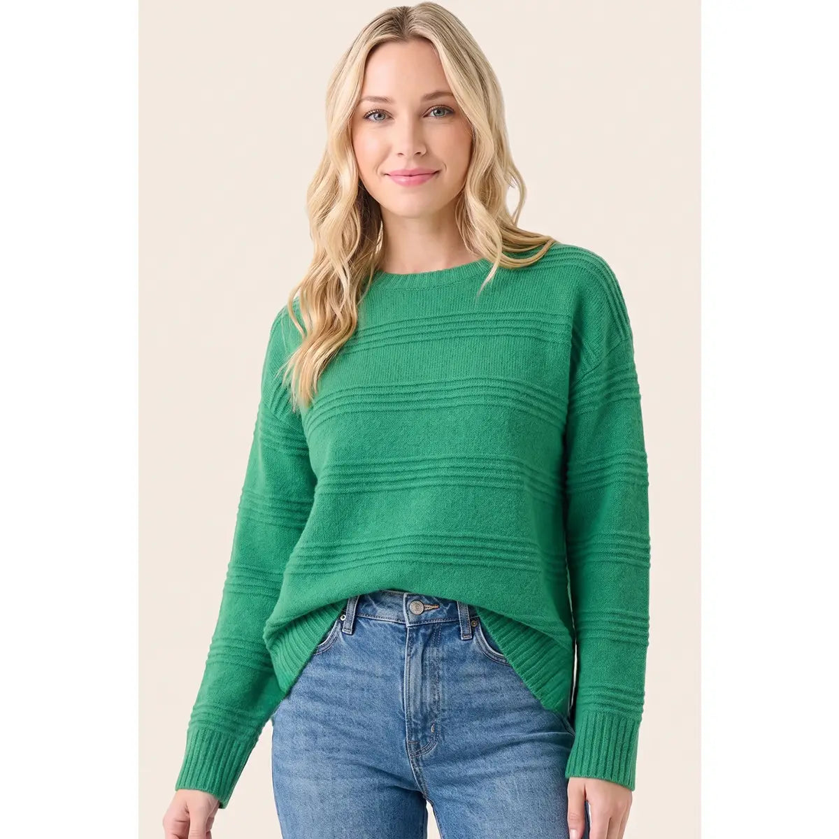 Green Pintuck Sweater