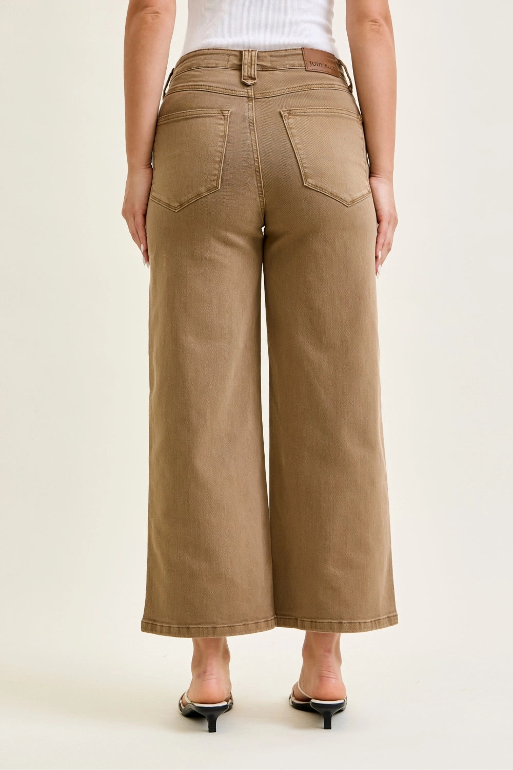 Judy Blue Golden Brown Crop Vintage Front