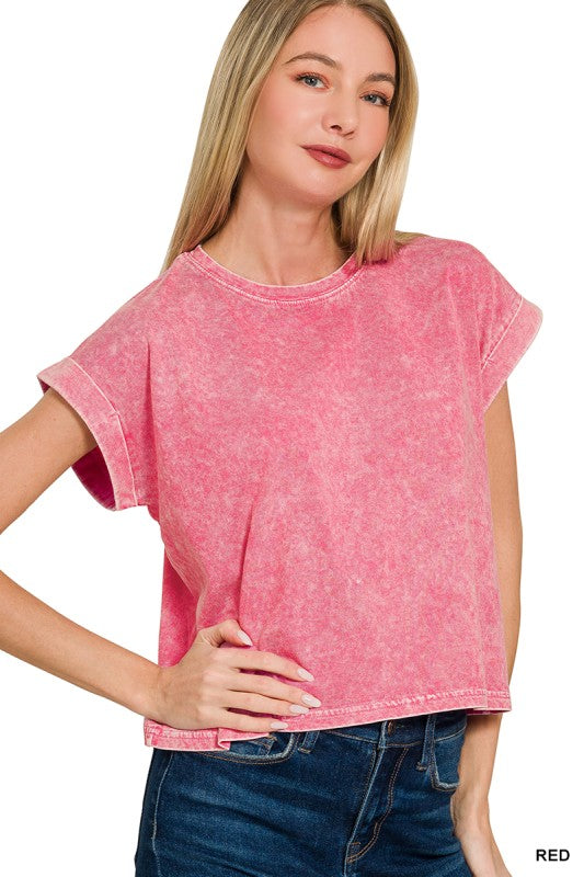Cuffed Mineral Washed Tee