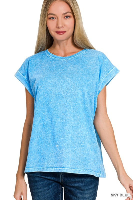 Cuffed Mineral Wash Short Sleeve Tee