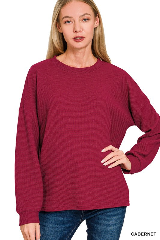 Double Knit Round Neck Long Sleeve