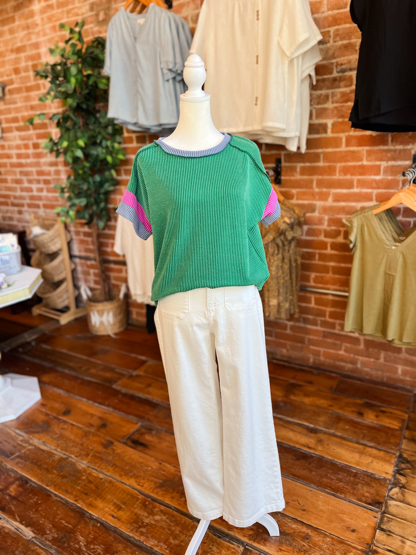 Colorblock Ribbed Top